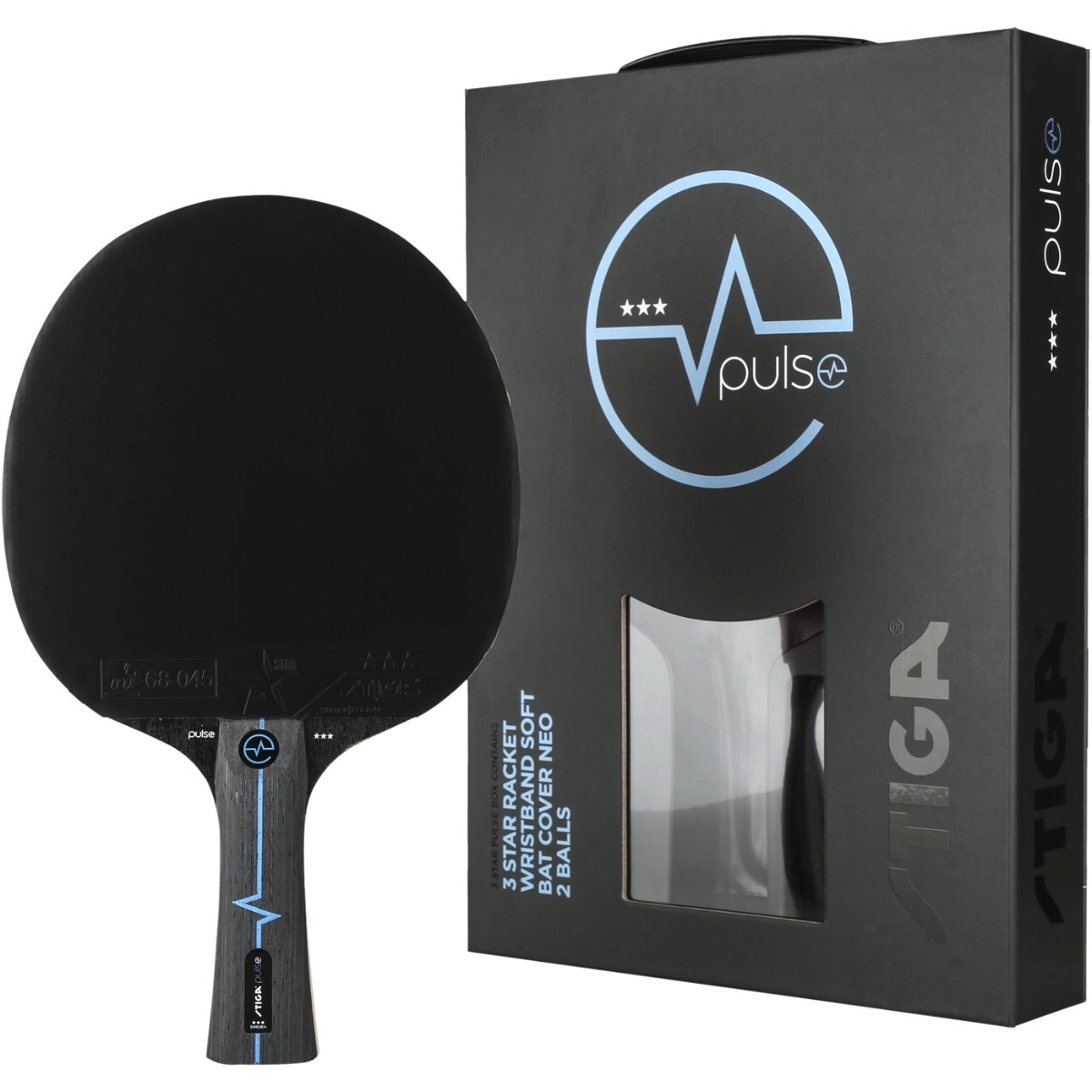 Stiga Pulse Box 3-star Bordtennisrack - set